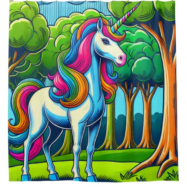 Cortina De Ducha Rainbow Unicorn (Anverso)