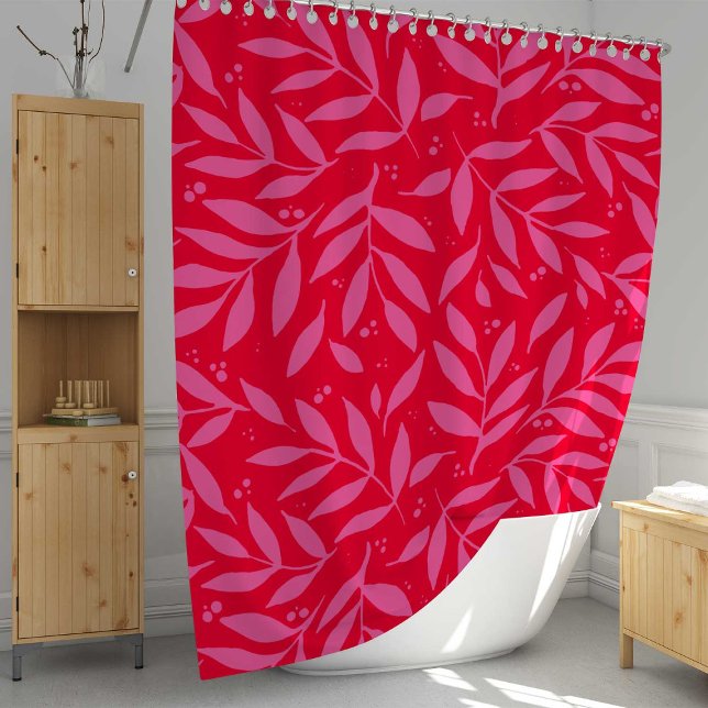 Cortina De Ducha Ramas de bonito - rosa y rojo (Subido por el creador)