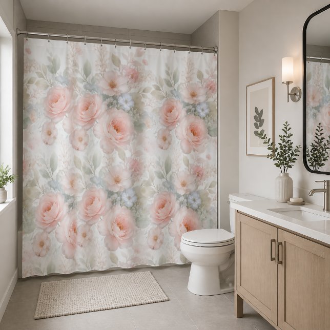 Cortina De Ducha Ramo Floral de Pastel Suave (Subido por el creador)