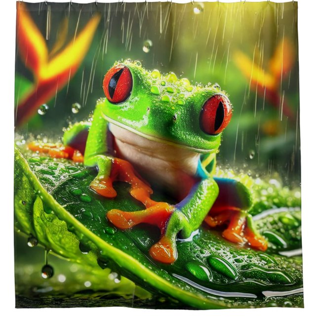 Cortina De Ducha Rana de árbol verde (Anverso)
