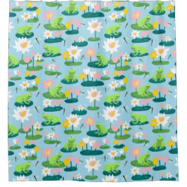 Cortina De Ducha Ranas y Personalizados de lirio