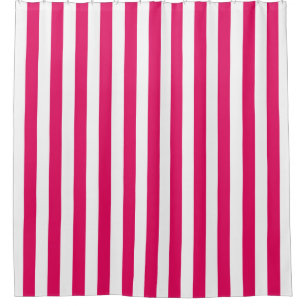 Cortina De Ducha Rasberry White Vertical Stripe NL #0