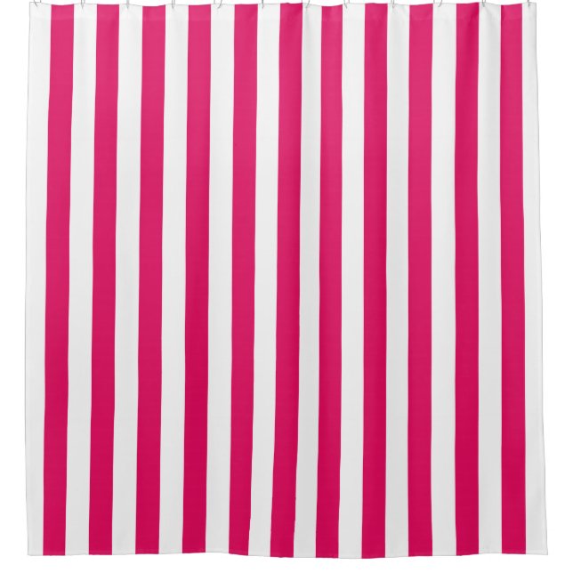 Cortina De Ducha Rasberry White Vertical Stripe NL #0 (Anverso)
