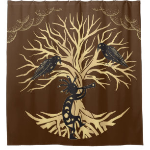 Cortina de ducha Ravens y Kokopelli
