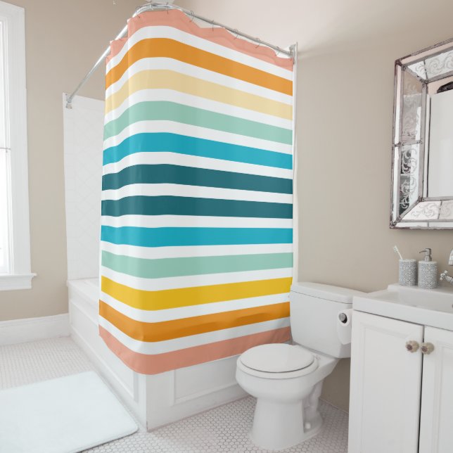 Cortina De Ducha Rayas arco iris verticales (In situ)