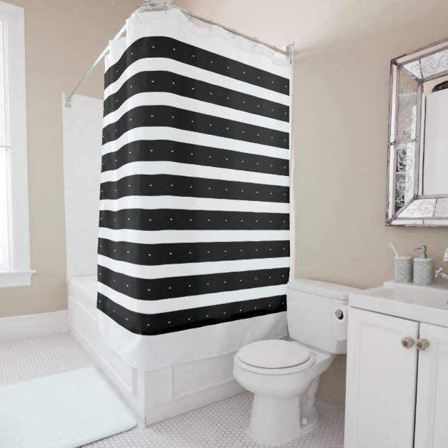 Cortina De Ducha Rayas blancas y negras (In situ)