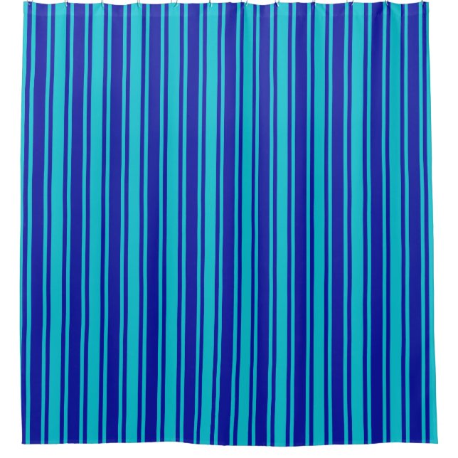 Cortina De Ducha Rayas de caramelo azul turquesa (Anverso)
