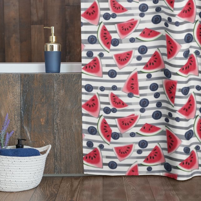 Cortina De Ducha Rayas de sandía de verano (Subido por el creador)