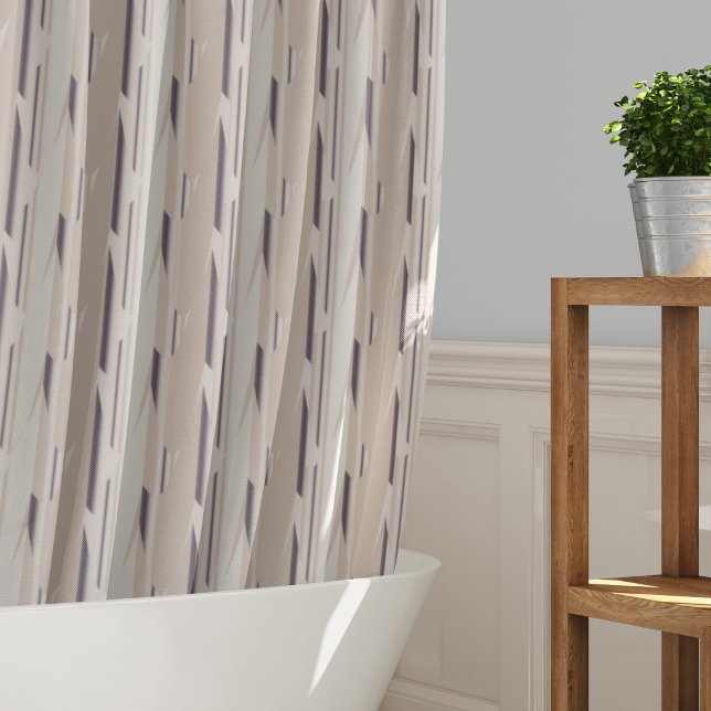 Cortina De Ducha Rayas estampadas beige y marrón (Subido por el creador)