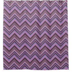 Cortina De Ducha Rayas Mauve zigzag