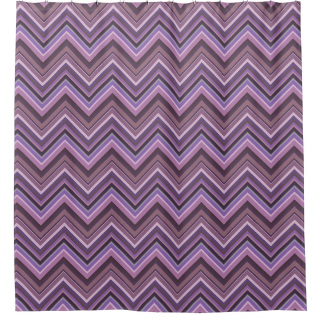 Cortina De Ducha Rayas Mauve zigzag (Anverso)