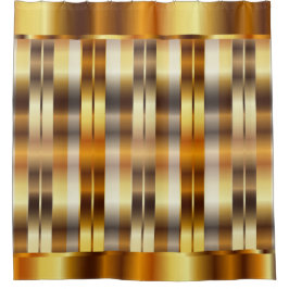 Cortina De Ducha Rayas metálicas elegantes del oro