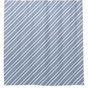 Cortina De Ducha Rayas que hacen tictac elegantes de los azules