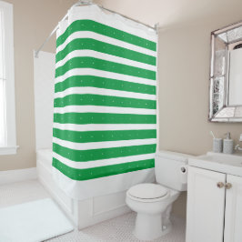 Cortina De Ducha Rayas verdes y blancas