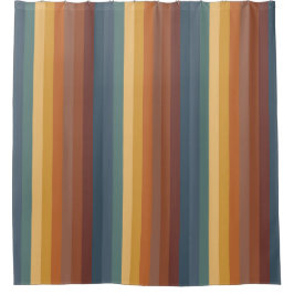 CORTINA DE DUCHA RAYAS VERTICALES TONO TERROSO