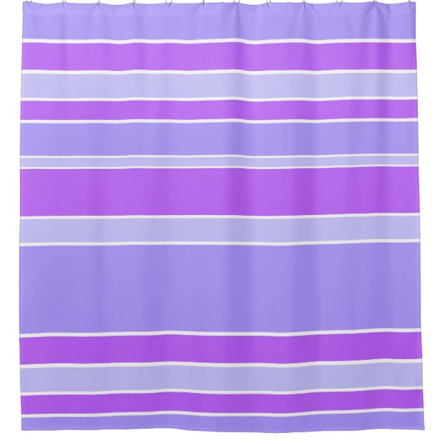 Cortina De Ducha Rayas violetas (Anverso)