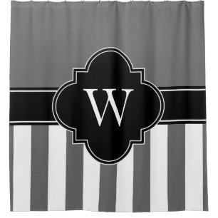 Cortina De Ducha Rayo gris oscuro LG Stripe 1ICBR Monograma negro