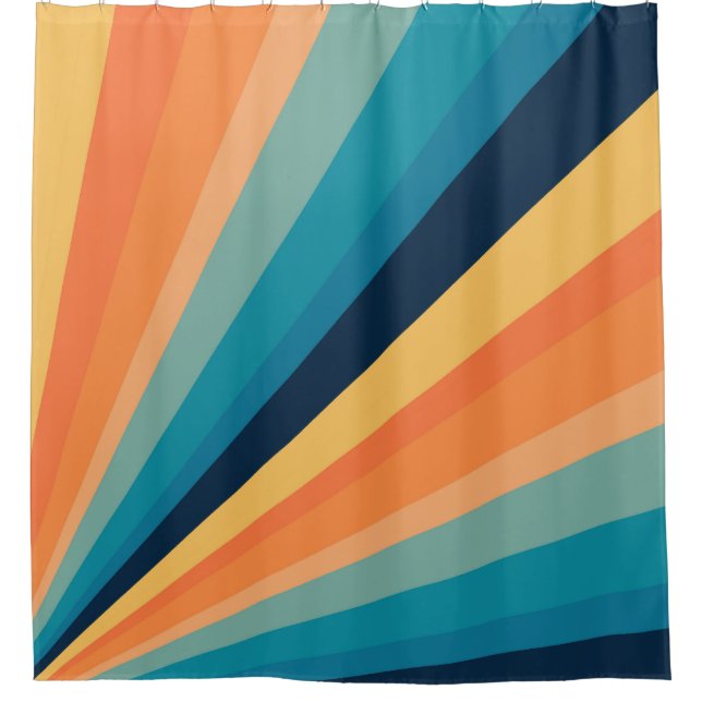 Cortina De Ducha Rayos solares retro (Anverso)