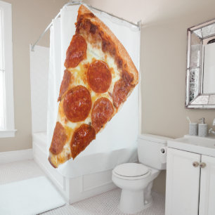 Cortina De Ducha rebanada de pizza de pepperoni clásica de Slippery