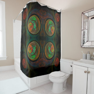 Cortina De Ducha Reborn Green Abstract Art