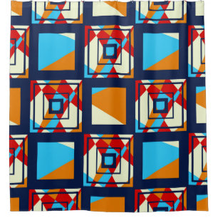 Cortina De Ducha Rectangles of colorful pieces. Trendy seamless pat
