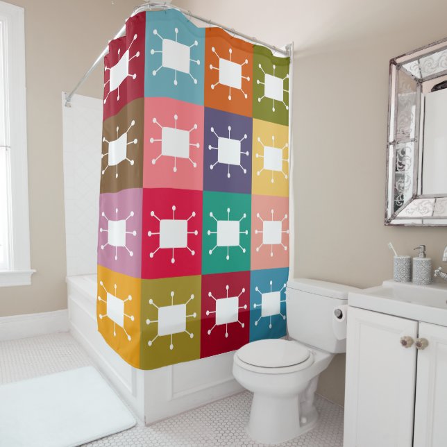 Cortina De Ducha Rectángulos atómicos (In situ)