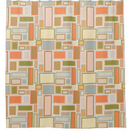 Cortina De Ducha Rectángulos de Boho