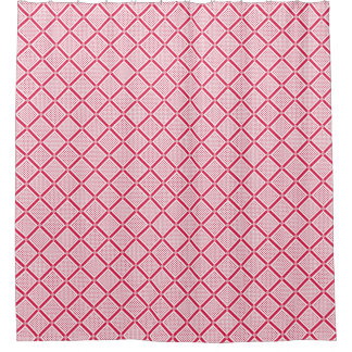 Cortina De Ducha Red and white geometric checkered pattern retro