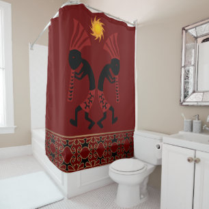Cortina de ducha Red Kokopelli