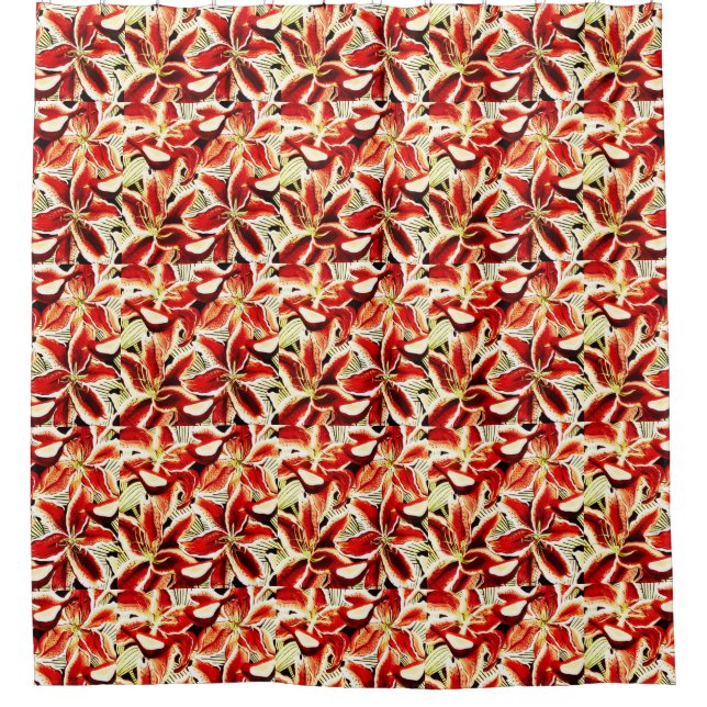 Cortina de ducha Red Lilies (Anverso)