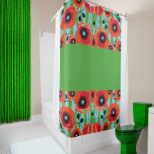 Red Poppies Apple Green