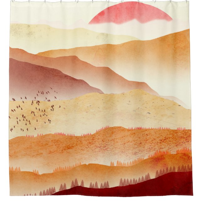 Cortina De Ducha Red Sunset (Anverso)