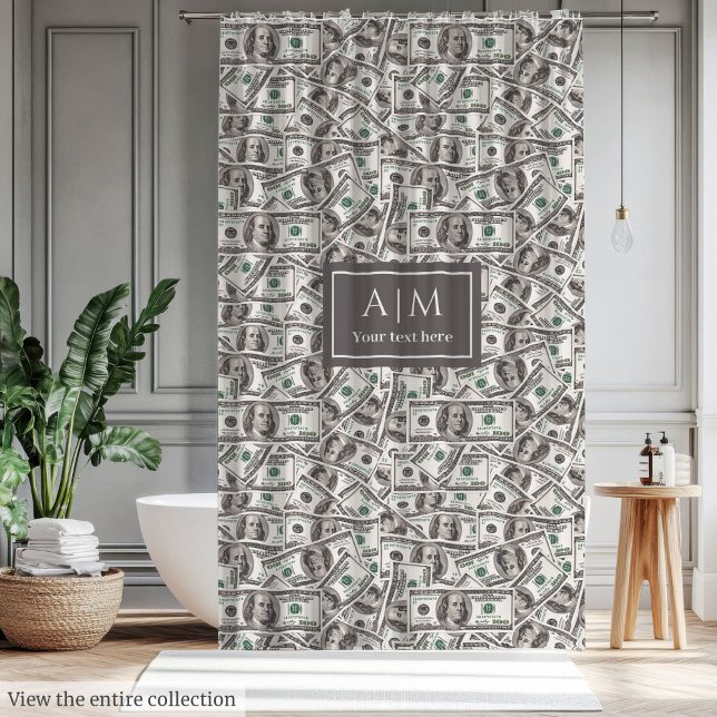 Cortina De Ducha Regalo divertido moderno para los amantes del dine (Modern funny gift for money lovers with dollar style)