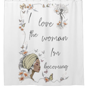 Cortina De Ducha Regalo Floral de Amor Propio para Mujeres