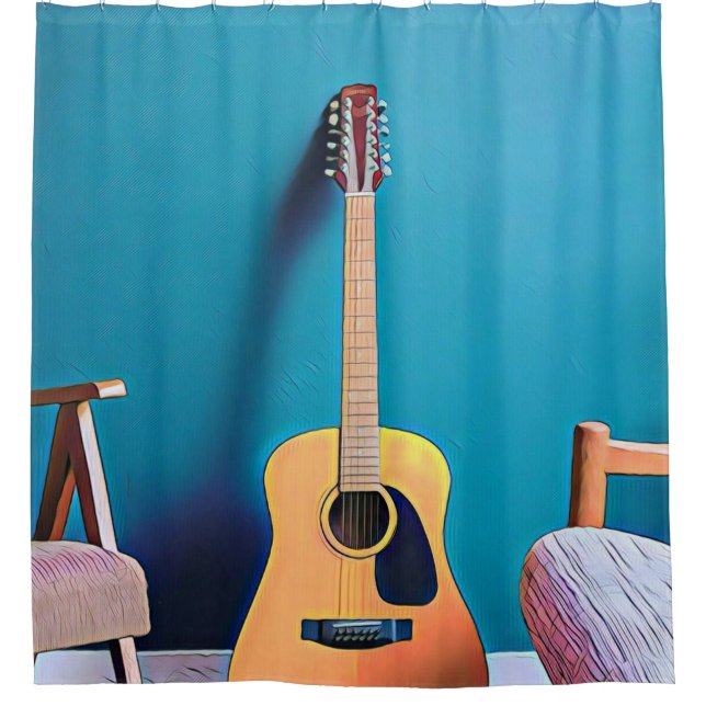 Cortina De Ducha Regalos de Guitarismo (Anverso)