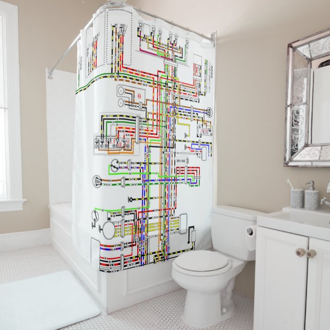 Cortina De Ducha Régimen eléctrico colorido (In situ)