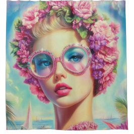 Cortina De Ducha Reina del glamour tropical