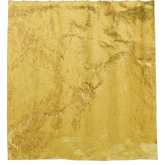 Cortina De Ducha Relieve metalizado dorado: Textura abstracta brill