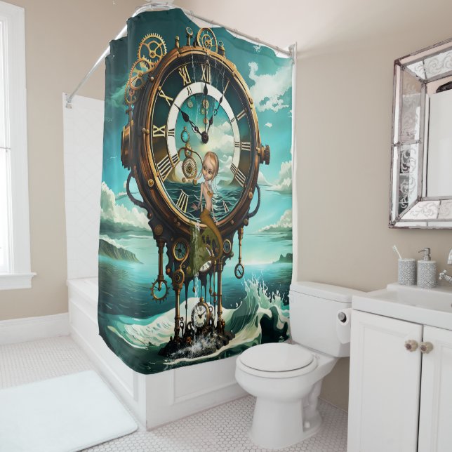 Cortina De Ducha Reloj de vapor fantástico (In situ)