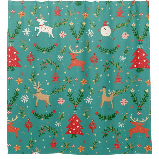 Cortina De Ducha Renos festivos (Wonderland) (Anverso)
