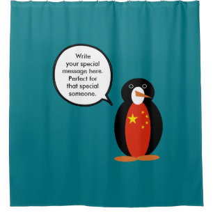 Cortina De Ducha República Popular China Sra. Pingüino Personalizad