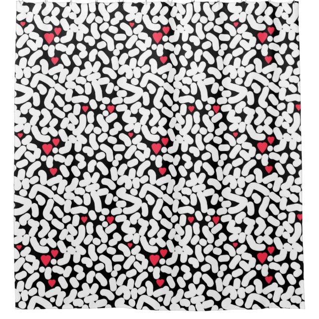 Cortina De Ducha Resumen blanco negro (Anverso)