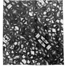 Cortina De Ducha Resumen Blanco negro agates geode