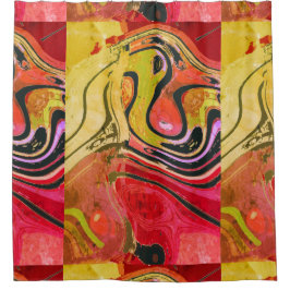 Cortina De Ducha Resumen de arte rojo