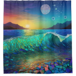 Cortina De Ducha Resumen de Azure Seascape