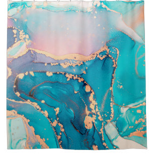 Cortina De Ducha Resumen de fondo de pintura de fluidos en alcohol
