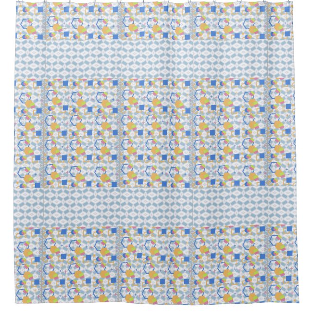 Cortina De Ducha Resumen de hexágono por todas partes (Anverso)