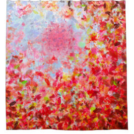 Cortina De Ducha Resumen de hojas y cielo otoñales