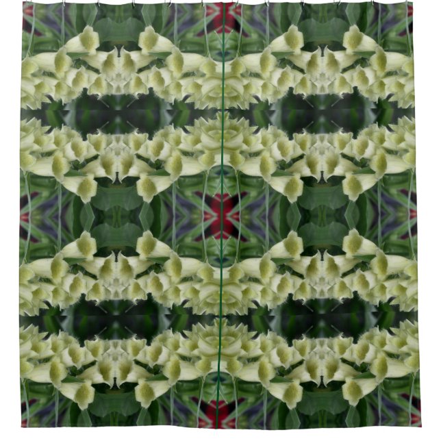 Cortina De Ducha Resumen de las Flores Creamy Foxglove (Anverso)