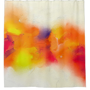 Cortina De Ducha Resumen de pintura al óleo colorida sobre textura 